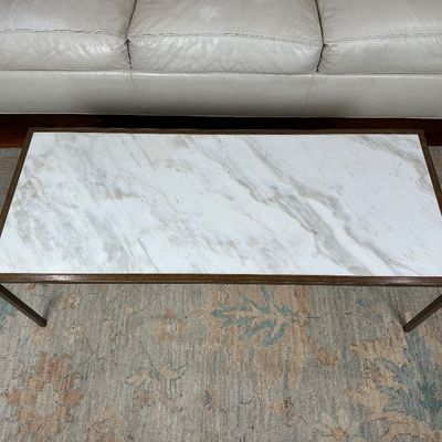 Mid-Century Modern Marble Top Coffee Table