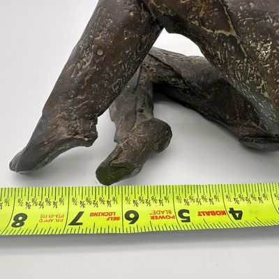 Signed Bronze Reclining Figure Sculpture