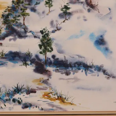 Charles Reinike III (American/Louisiana, b. 1947), Untitled Landscape from “Shekinah,” 1975, Signed Watercolor