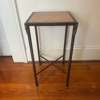 Mario Villa Mixed Metal & Marble-Top End Table