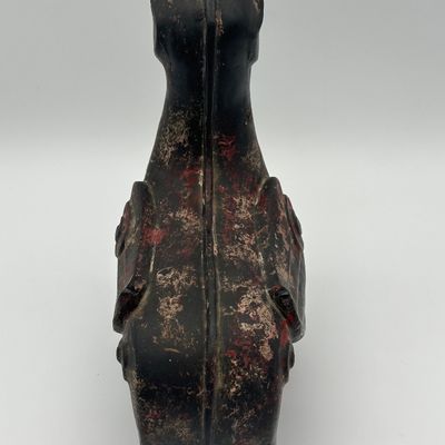 Chinese Carved Gilt & Painted Wood Bird Sculpture