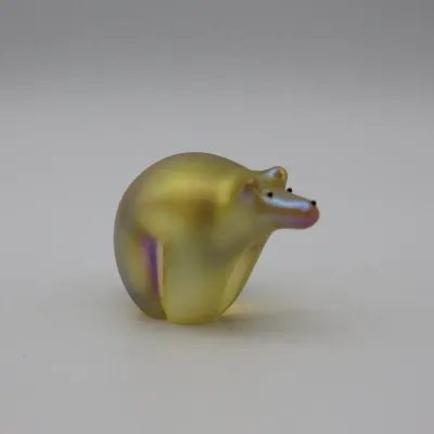 Signed Gartner & Flume Iridescent Art Glass Bear Sculpture