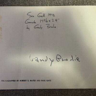 Gandy Brodie “Sea Gull” 1973 Gouache on Paper w/ Documents