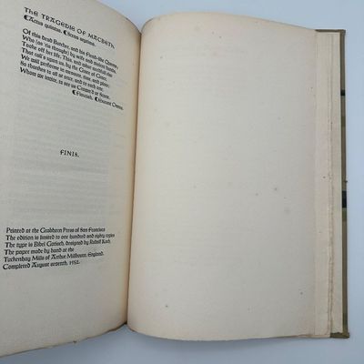 William Shakespeare “The Tragedie of Macbeth” – Grabhorn Press, 1952 – Limited Edition of 18
