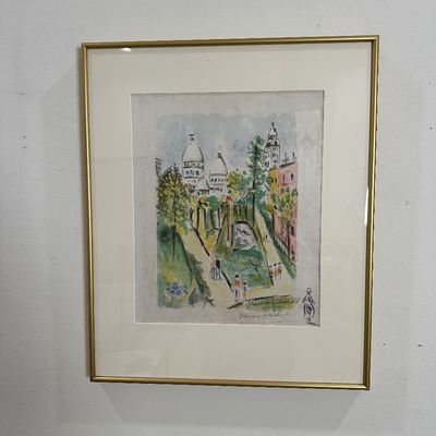 Maurice Utrillo Signed Color Lithograph – Montmartre (Paris Capitale), 1955