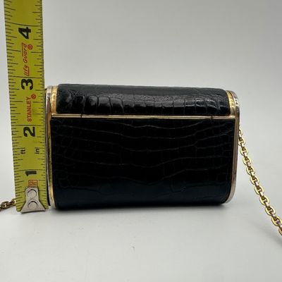 Judith Leiber Vintage Black Exotic Skin Shoulder Bag