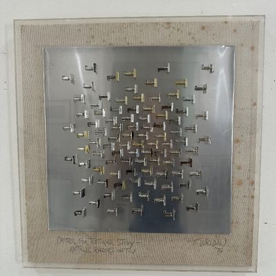 Terry Weldon “Detail for Textural Study – Metallic Razors on Tin” 1975 Metal Sculpture