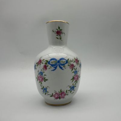 Limoges France Hand-Painted Porcelain Floral Vase