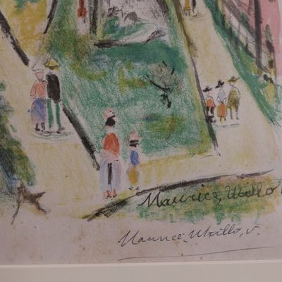 Maurice Utrillo Signed Color Lithograph – Montmartre (Paris Capitale), 1955