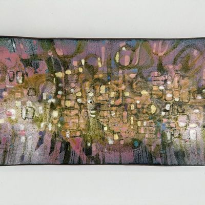 Helen Trivigno Abstract Enamel on Copper Tray