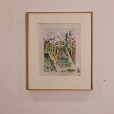 Maurice Utrillo Signed Color Lithograph – Montmartre (Paris Capitale), 1955