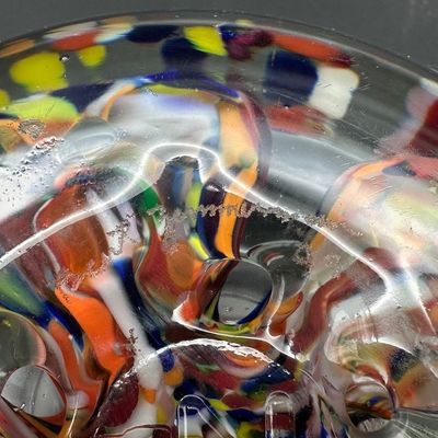 Bart Zimmerman Signed Multicolor Art Glass Lidded Jar