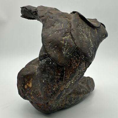Signed Bronze Reclining Figure Sculpture