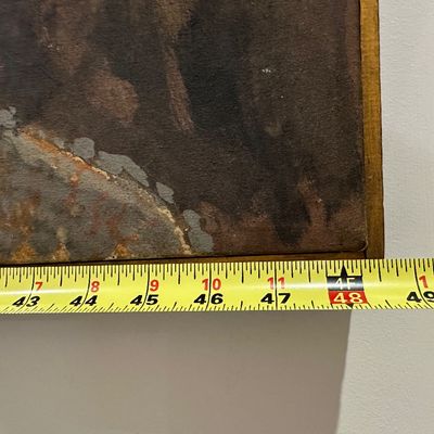 Agnes Sims “Primitive Work” Signed Modernist Oil on Canvas