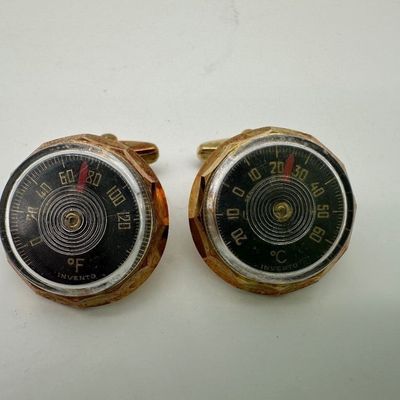 Vintage 1950s INVENTO German Thermometer Cufflinks