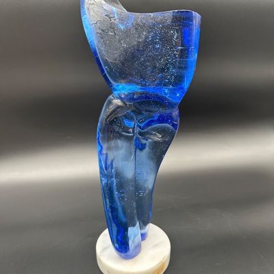 Maurice Alvarado “Blue Torso” Blown Glass Sculpture