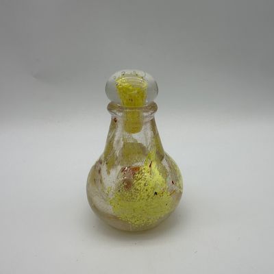 Hand-Blown Art Glass Perfume Bottle with Stopper