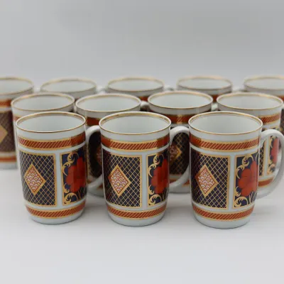 Fitz & Floyd Empress Porcelain Mugs, Set of 12
