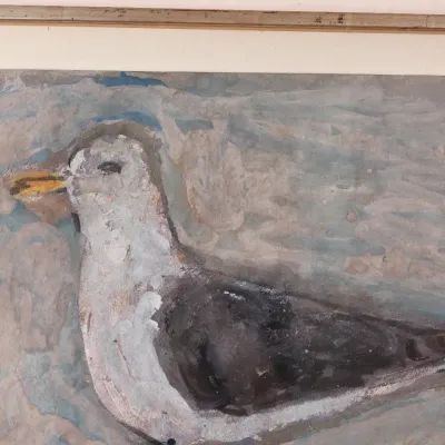 Gandy Brodie “Sea Gull” 1973 Gouache on Paper