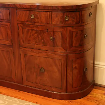 Regency Ebony-Banded Flame Mahogany Sideboard, Circa 1815
