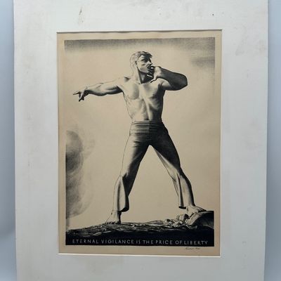 Rockwell Kent – “Eternal Vigilance is the Price of Liberty,” Signed Lithograph