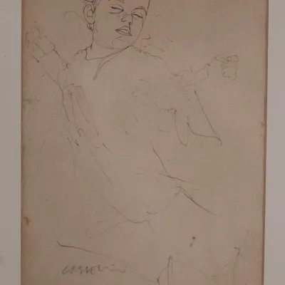 Henry Casselli (American/Louisiana, b. 1946), Seated Figure, Signed Graphite Drawing