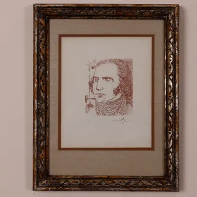 Salvador Dalí “George Washington” from Five Americans, 1967 Signed Etching
