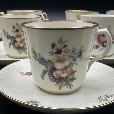 Royal Copenhagen Floral Demitasse Cups & Saucers – Set of 15