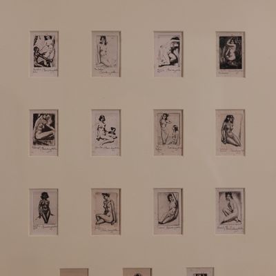 Morris Henry Hobbs – Nineteen Portraits – 19 Signed Miniature Etchings, Framed