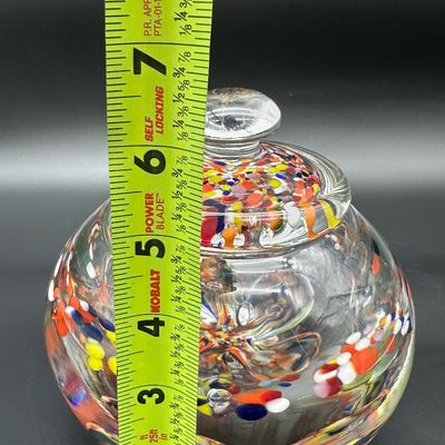 Bart Zimmerman Signed Multicolor Art Glass Lidded Jar