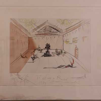 Salvador Dalí Signed Chevalier en Tournoi Etching with Pochoir Colors – 52/150, 1979