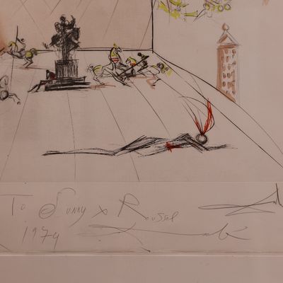 Salvador Dalí Signed Chevalier en Tournoi Etching with Pochoir Colors – 52/150, 1979