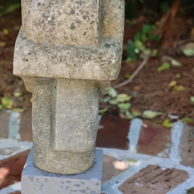 Mid-Century Modern Abstract Figural Stone Sculpture on Stone Base