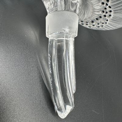 Lalique Crystal Flower Stopper with Decanter
