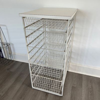 White Metal Wire 5-Drawer Storage Organizer