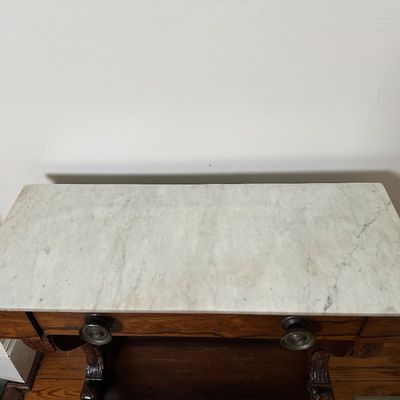 William IV Carved Rosewood Pier Table with Marble Top, circa 1825