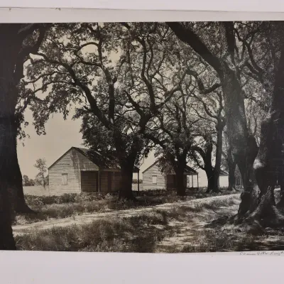 Clarence John Laughlin (1905–1985), “Two Homes Along Country Roads with Trees,” Signed Gelatin Silver Photograph