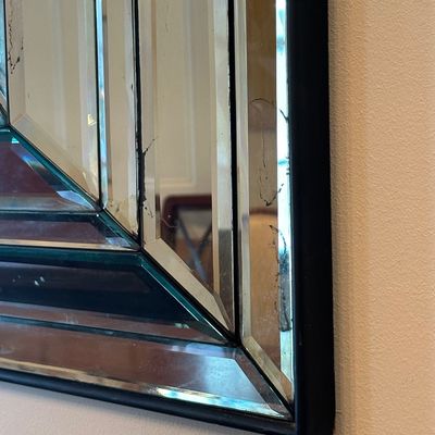 Hollywood Regency Beveled Mirrored Wall Mirror