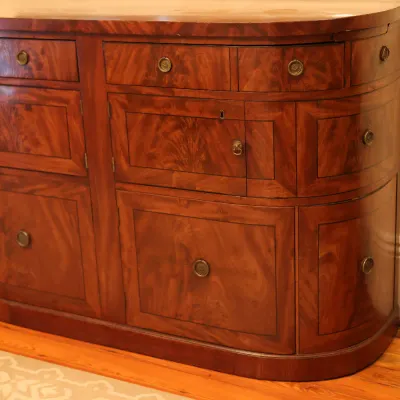 Regency Ebony-Banded Flame Mahogany Sideboard, Circa 1815