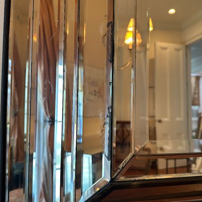 Hollywood Regency Beveled Mirrored Wall Mirror
