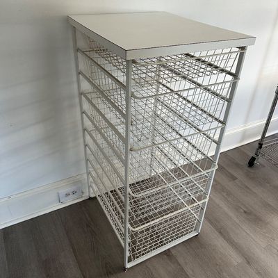 White Metal Wire 5-Drawer Storage Organizer