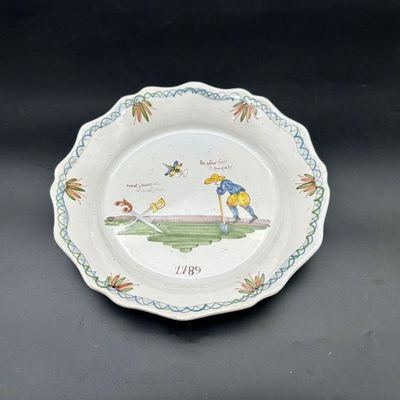 French Faience “Three Estates” Revolutionary-Style Plate