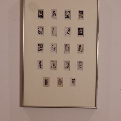 Morris Henry Hobbs – Nineteen Portraits – 19 Signed Miniature Etchings, Framed