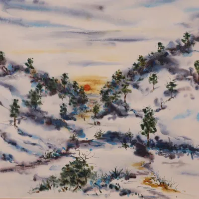 Charles Reinike III (American/Louisiana, b. 1947), Untitled Landscape from “Shekinah,” 1975, Signed Watercolor