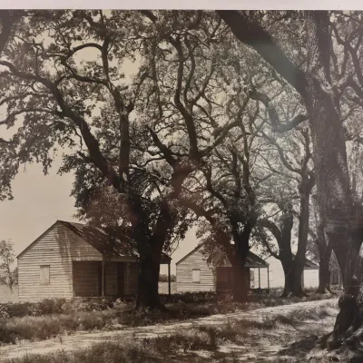 Clarence John Laughlin (1905–1985), “Two Homes Along Country Roads with Trees,” Signed Gelatin Silver Photograph