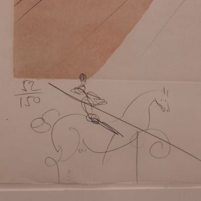 Salvador Dalí Signed Chevalier en Tournoi Etching with Pochoir Colors – 52/150, 1979