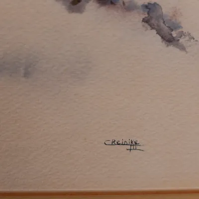 Charles Reinike III (American/Louisiana, b. 1947), Untitled Landscape from “Shekinah,” 1975, Signed Watercolor