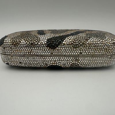 Judith Leiber Vintage Camouflage Crystal Minaudière Evening Bag
