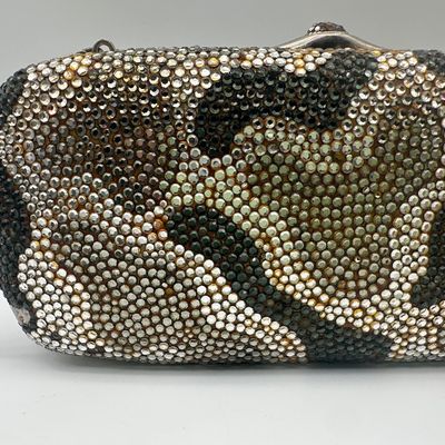 Judith Leiber Vintage Camouflage Crystal Minaudière Evening Bag