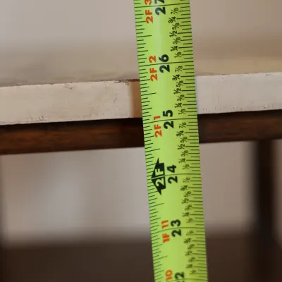 Vintage Wood Side Table with Decorative Top